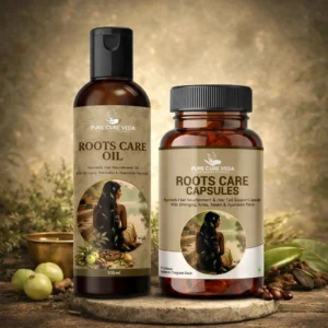Roots Care Kit Ayurvedic Hair Oil and Capsules by Pure Cure Veda